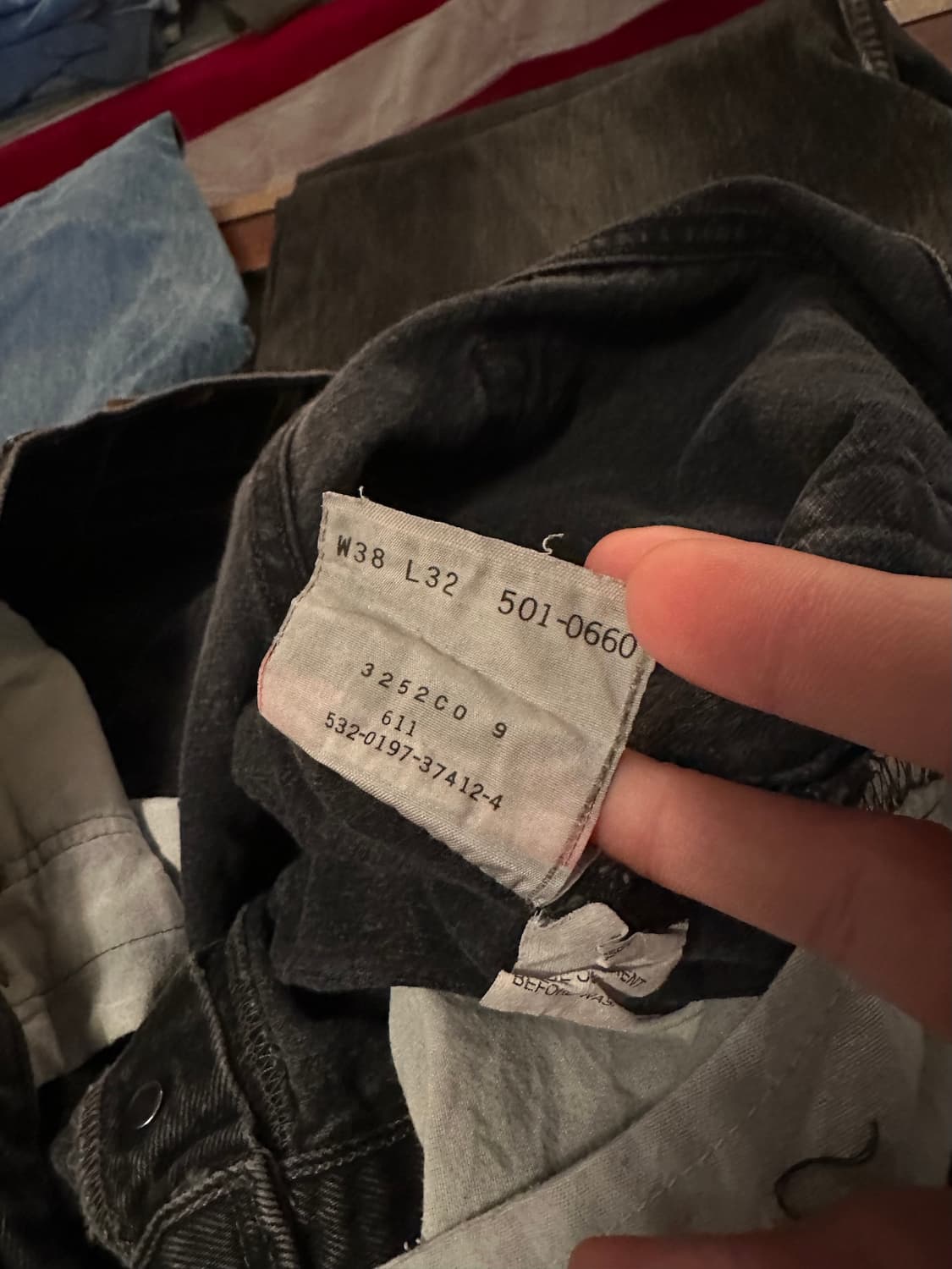 90s USA 빈티지 리바이스 501 0660 블랙진 흑청 데님 팬츠 상품이미지9