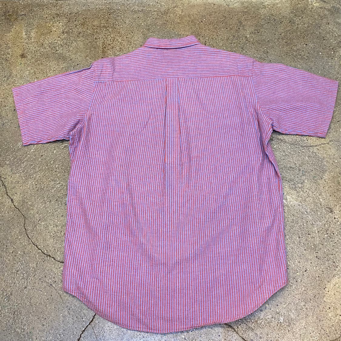 미국 빈티지 엘엘빈 스트라이프 시어서커 원단 반팔셔츠 스트라이프 상품이미지6