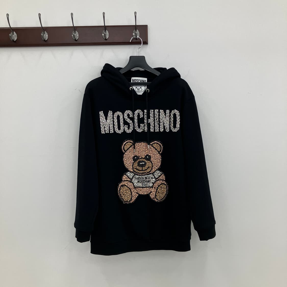 모스키노 블랙 쥬얼 테디 베어 후드티 상품이미지1