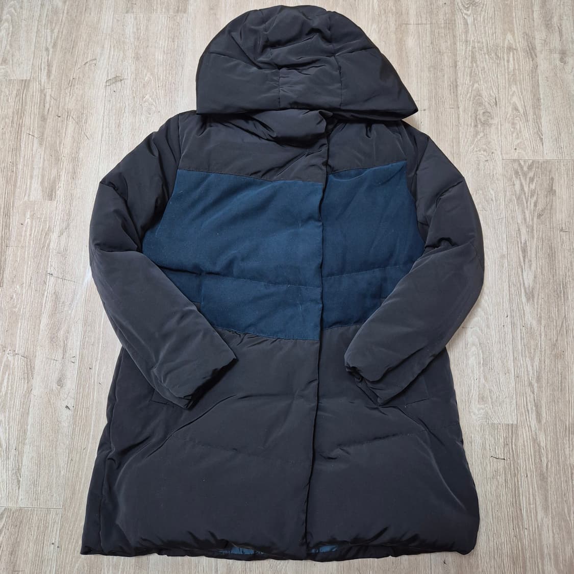 지고트 여성 프리미엄 구스다운 투톤 롱패딩 상품이미지1