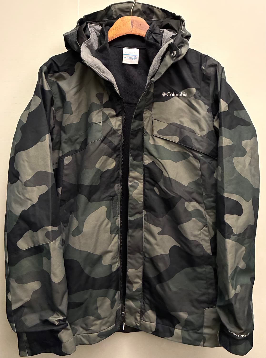 (L)컬럼비아 2 in 1 부가부 카모 옴니펙 플리스 바람막이자켓 점퍼 상품이미지1