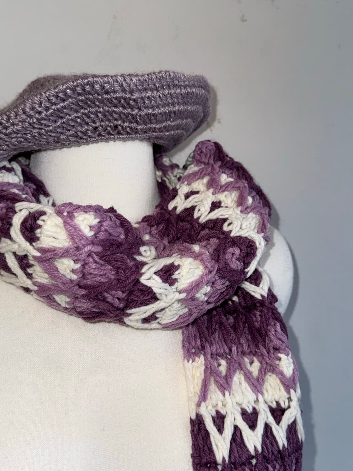 퍼플 뜨개 목도리 상품이미지5
