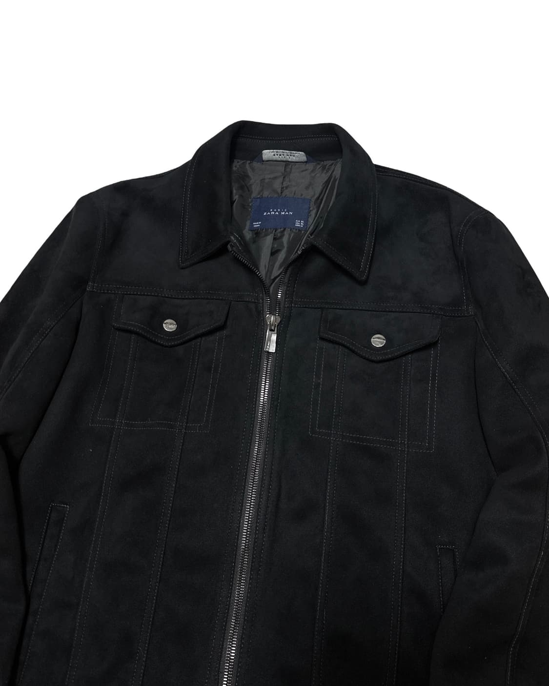 자라 맨 블랙 스웨이드 블루종 자켓 상품이미지4
