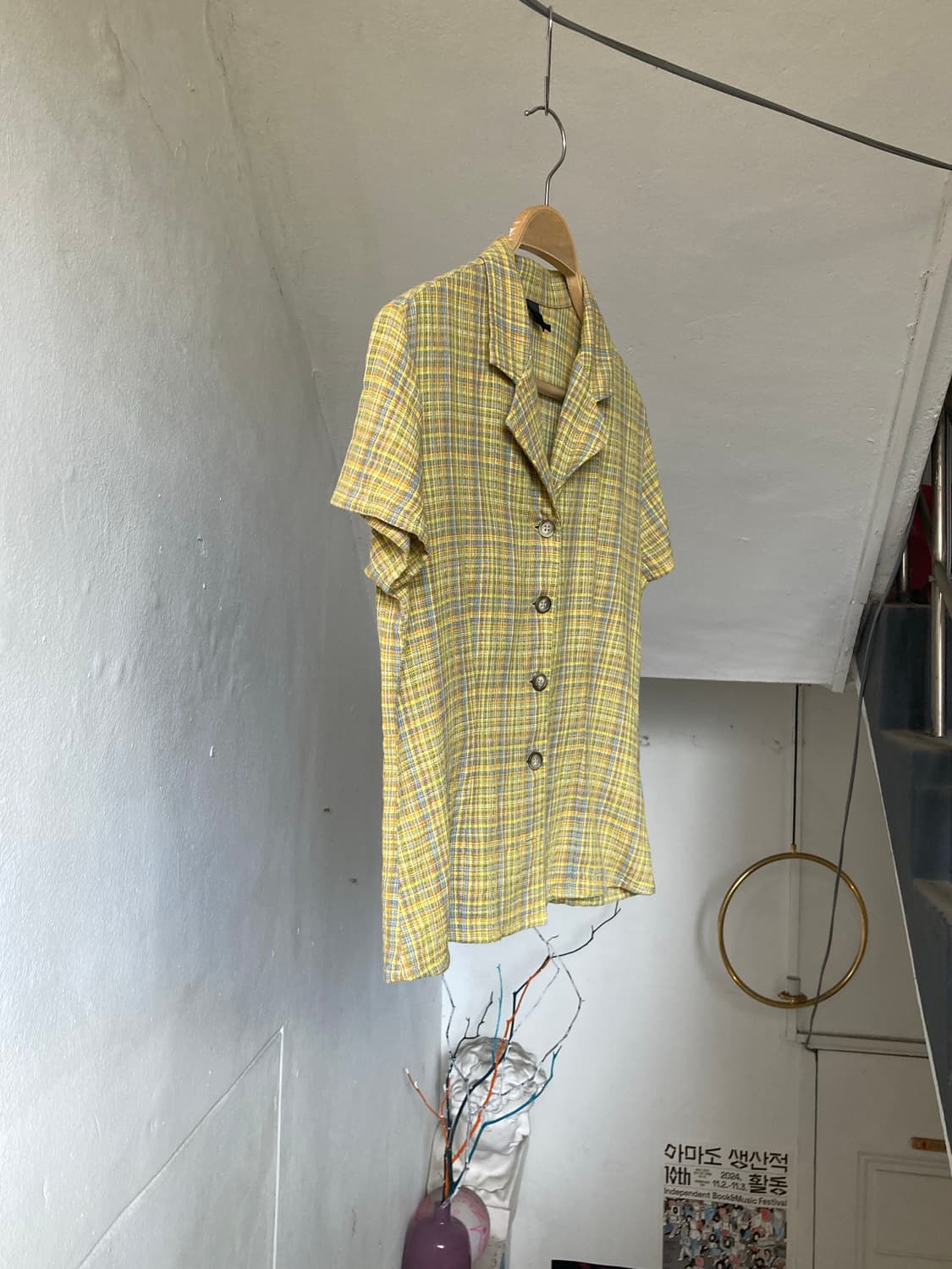 y2k 웨스턴 거즈 코튼 셔츠 상품이미지4