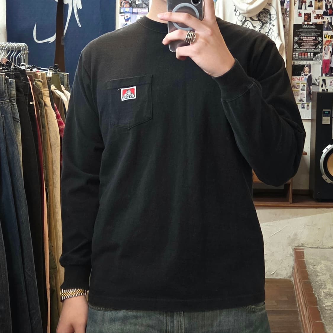 벤데이비스 JPN 블랙 포켓 롱슬리브 상품이미지2