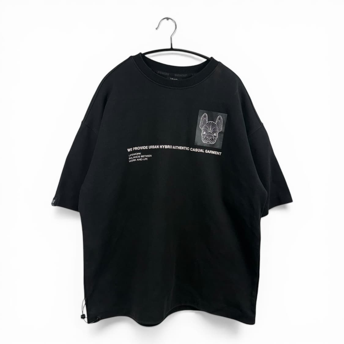 (M) 라이프워크 헤비웨이트 스트링 반팔 티 블랙 상품이미지1