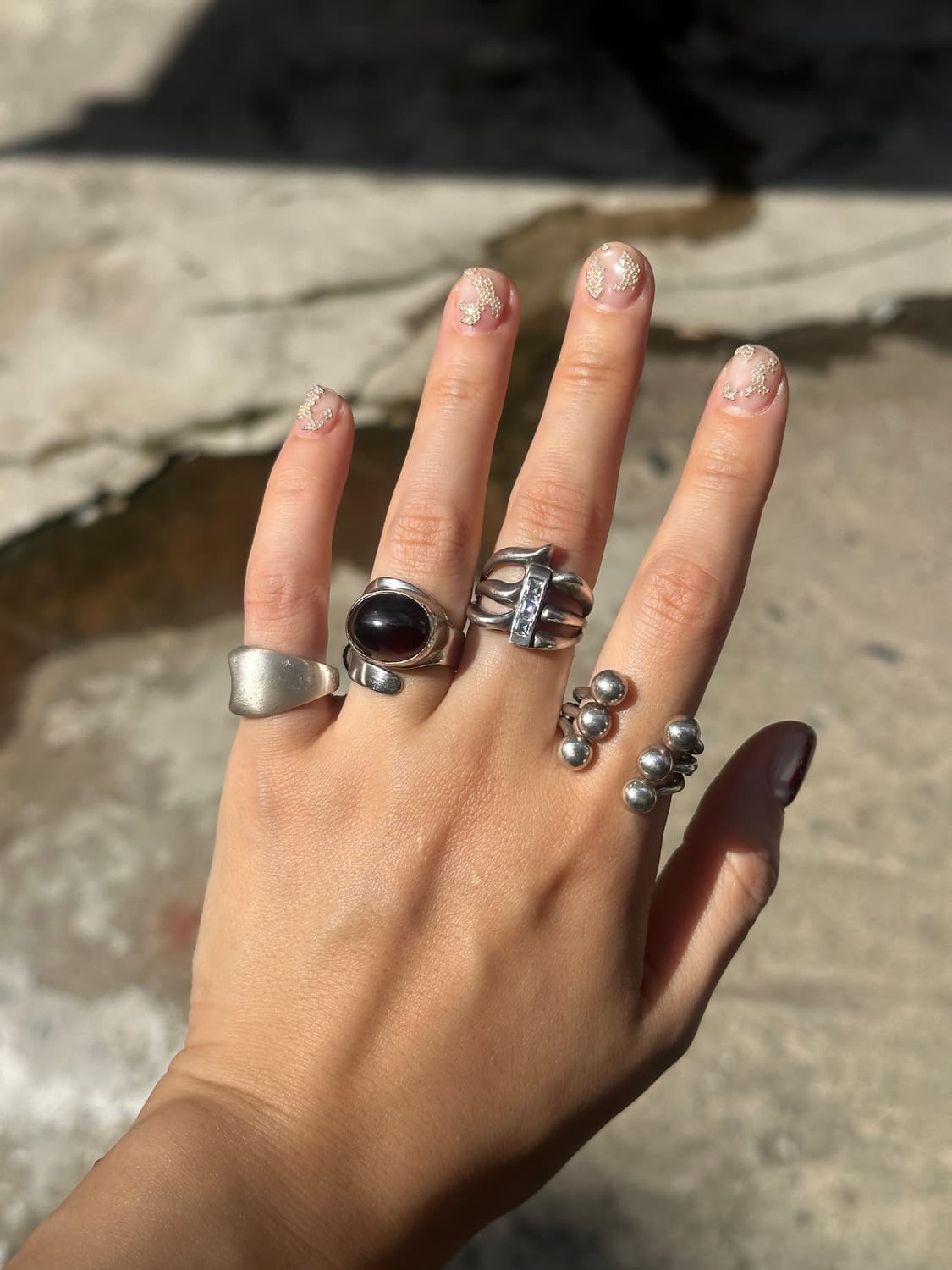 Vintage onyx 925silver ring🐧🐦‍🔥🦚 상품이미지5