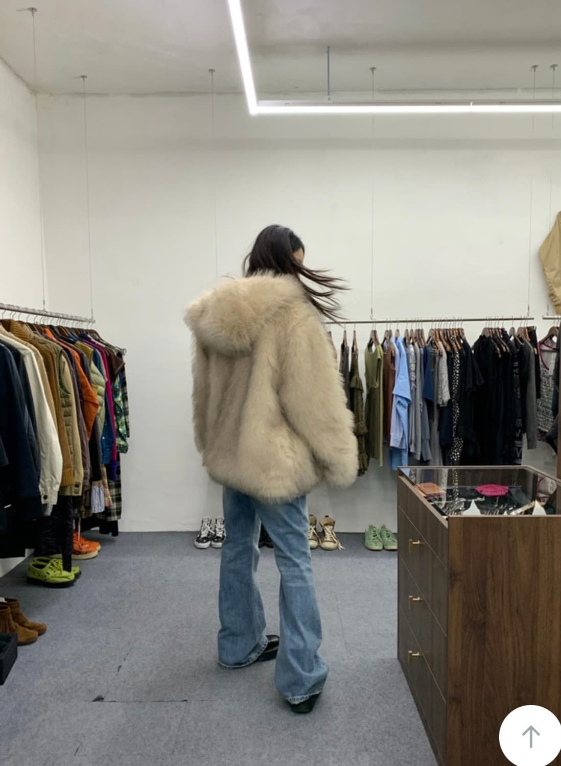 올슨 후드 퍼 자켓 (블랙,리버시블) 상품이미지2