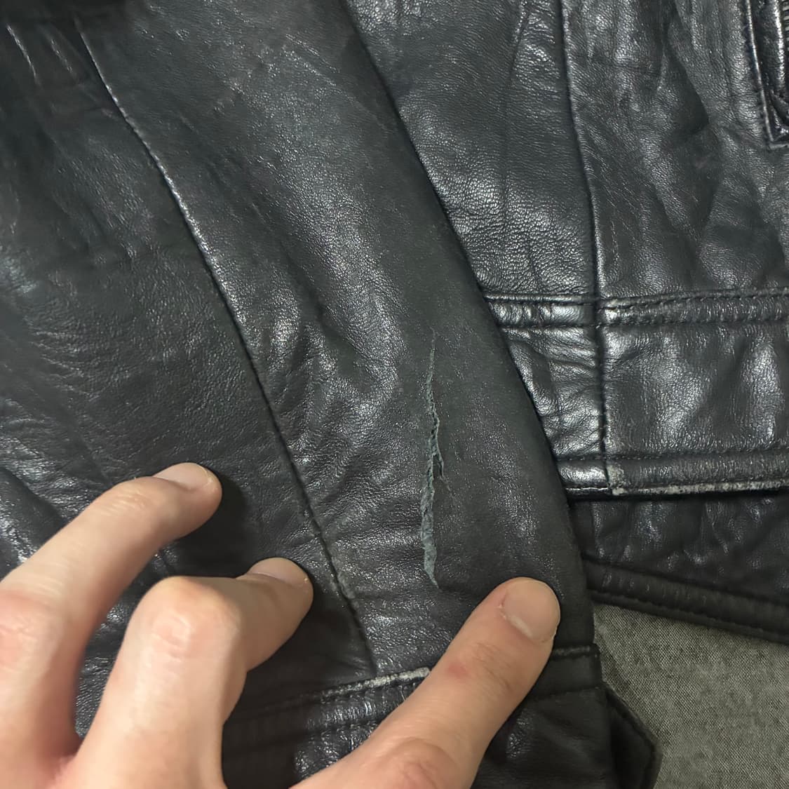 빈티지 블랙 양가죽 자켓 상품이미지7