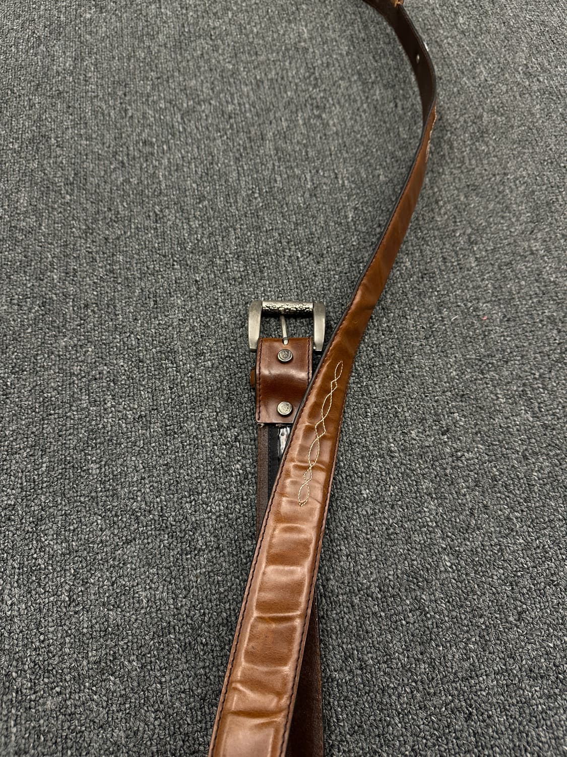 빈티지 웨스턴 브라운 가죽벨트 상품이미지3