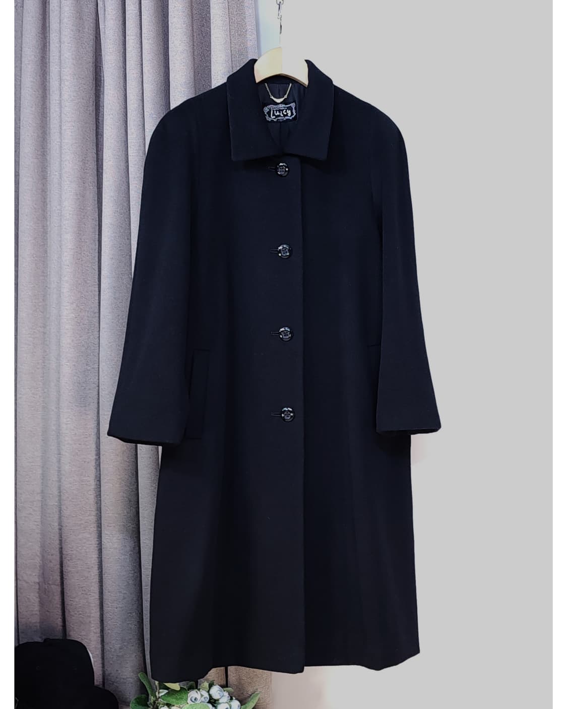 캐시미어100% 블랙코트 상품이미지2