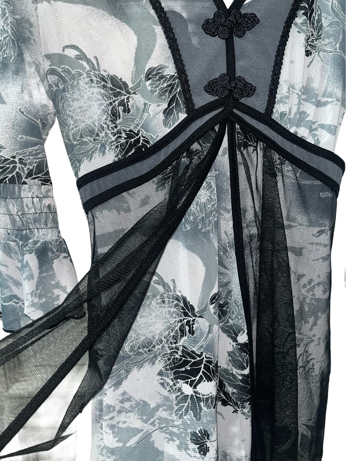 Ozz oneste 오즈온 오리엔탈 레이스업 차이나 블라우스 상품이미지3