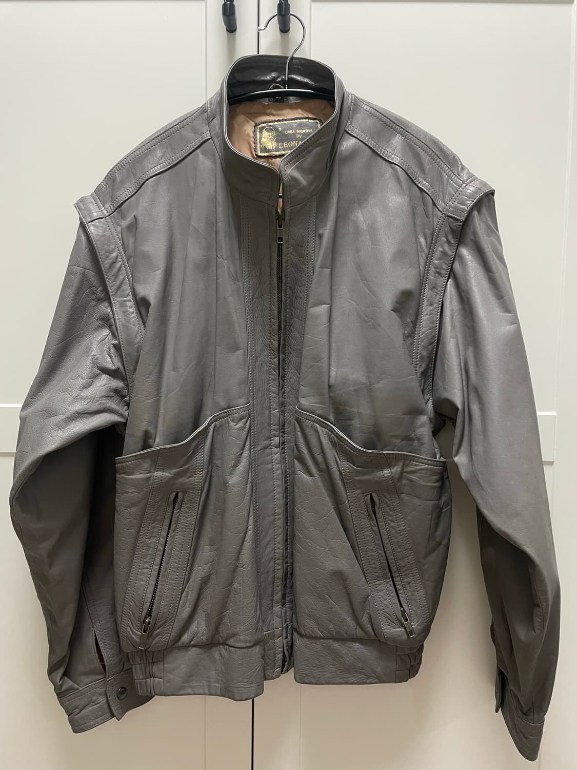 그래이 레더 자켓 상품이미지2
