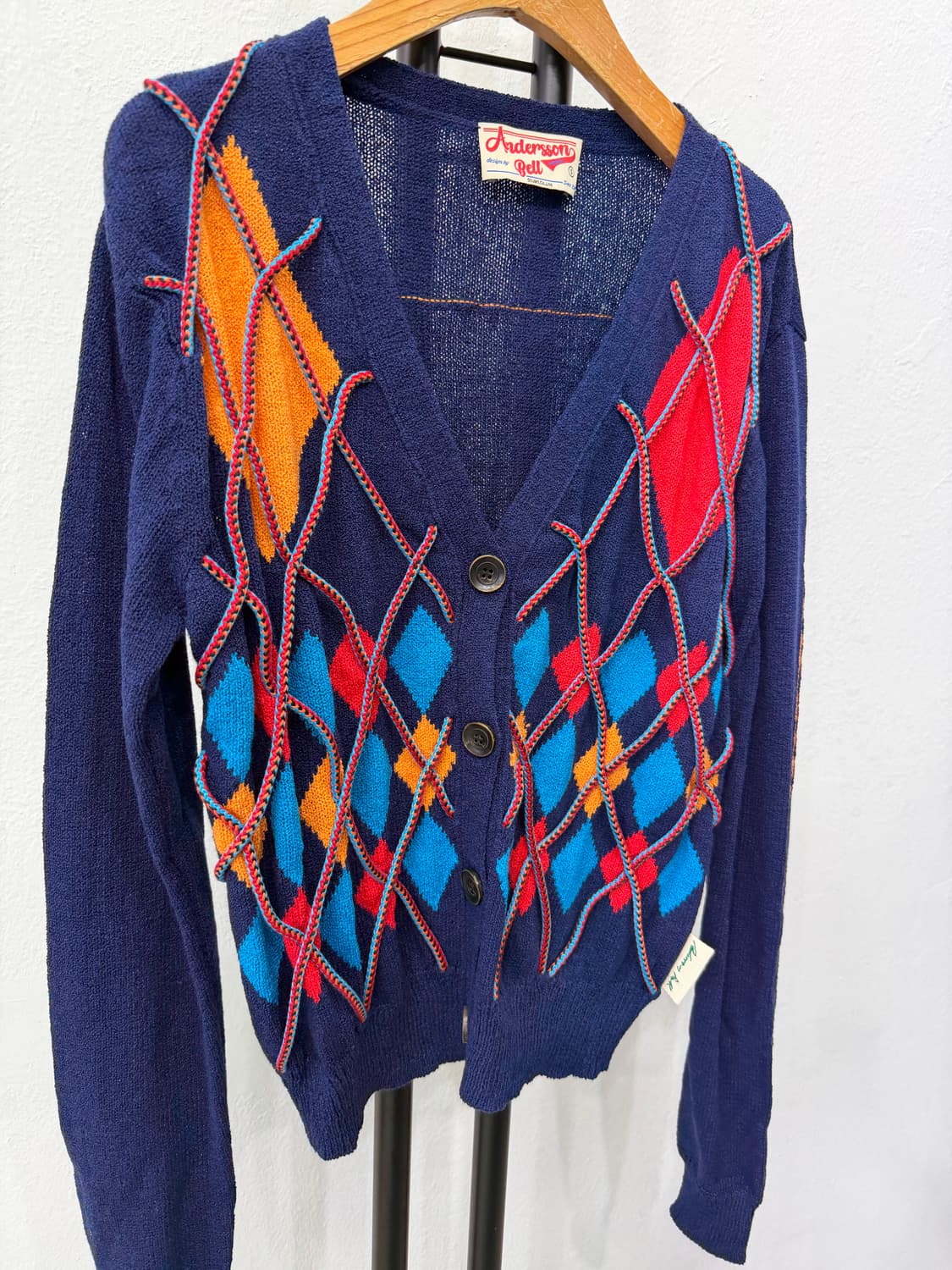 정품) 앤더슨벨 아가일 여성 니트 가디건 S  상품이미지2