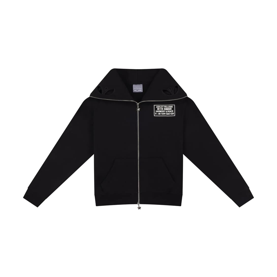 (S,M,L) 애슐리 윌리엄스 하모니&피스 버터플라이 후드 블랙 상품이미지3