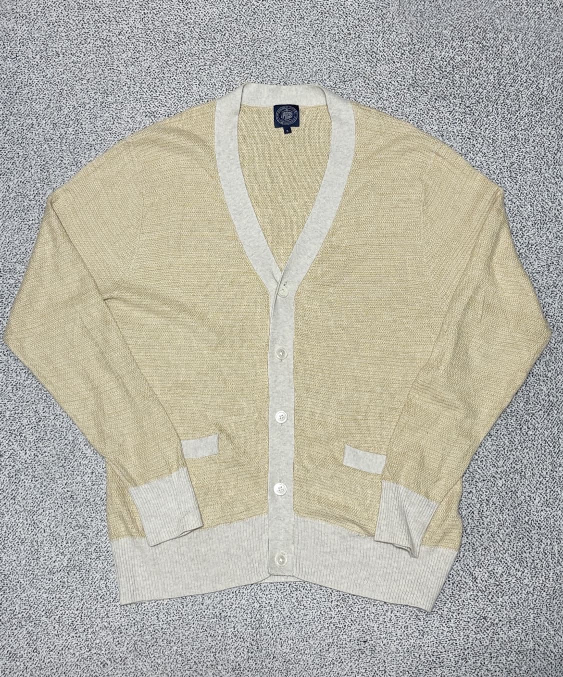 J.PRESS 제이 프레스 코튼,리넨 혼방 배색 가디건 상품이미지1