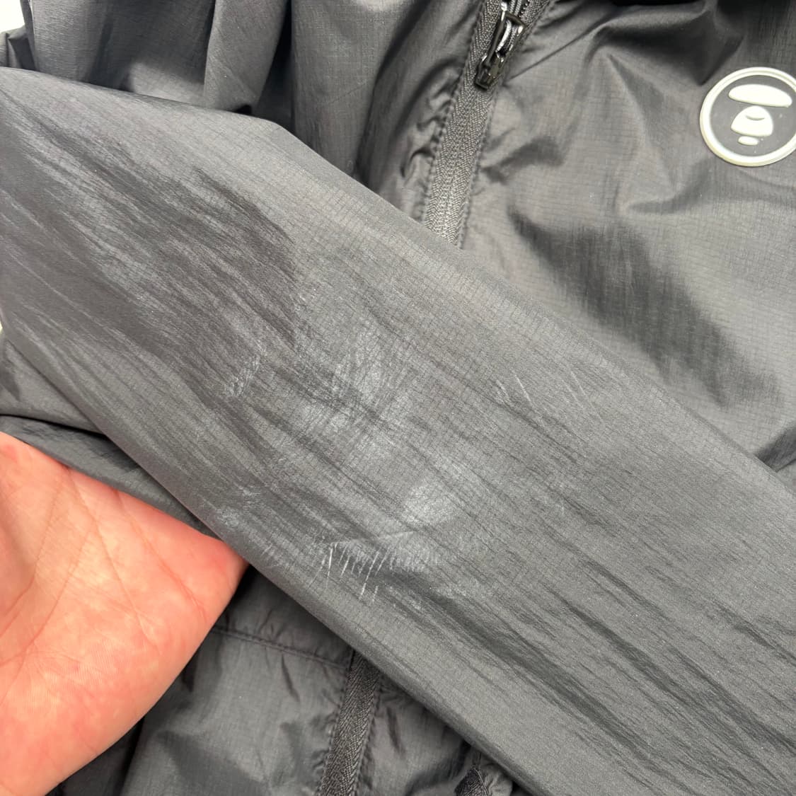 AAPE 에이프 스펠아웃 블랙 바람막이 M 상품이미지10