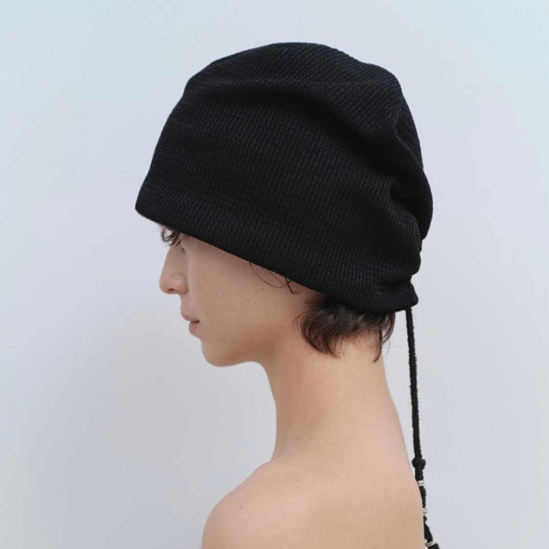 밀로 우먼 - 와플 스트링 비니 (블랙) 상품이미지2