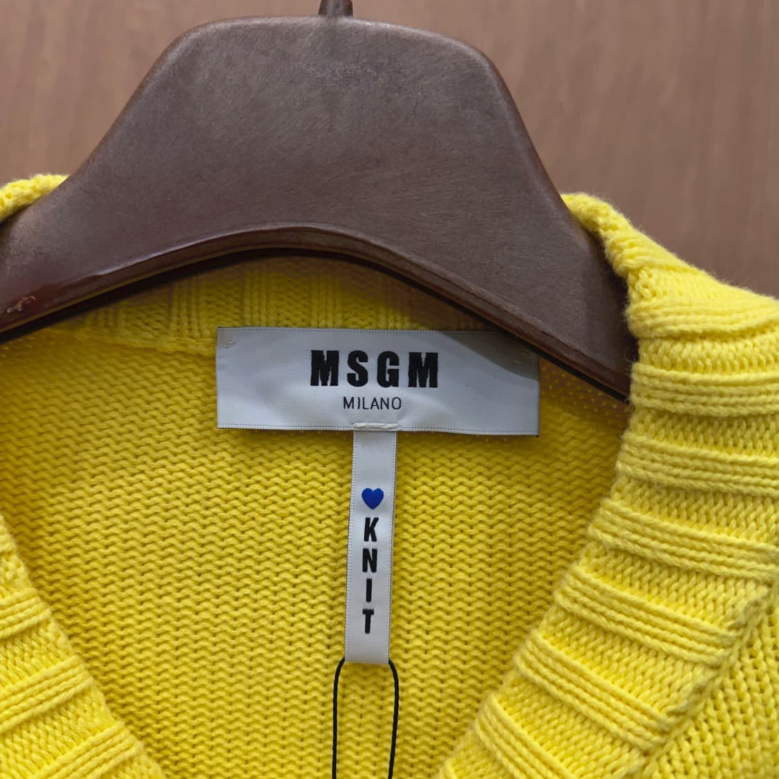 MSGM 코튼 니트 앵커 자카드 패턴 컬러 블록 디테일 옐로우 블랙 상품이미지6