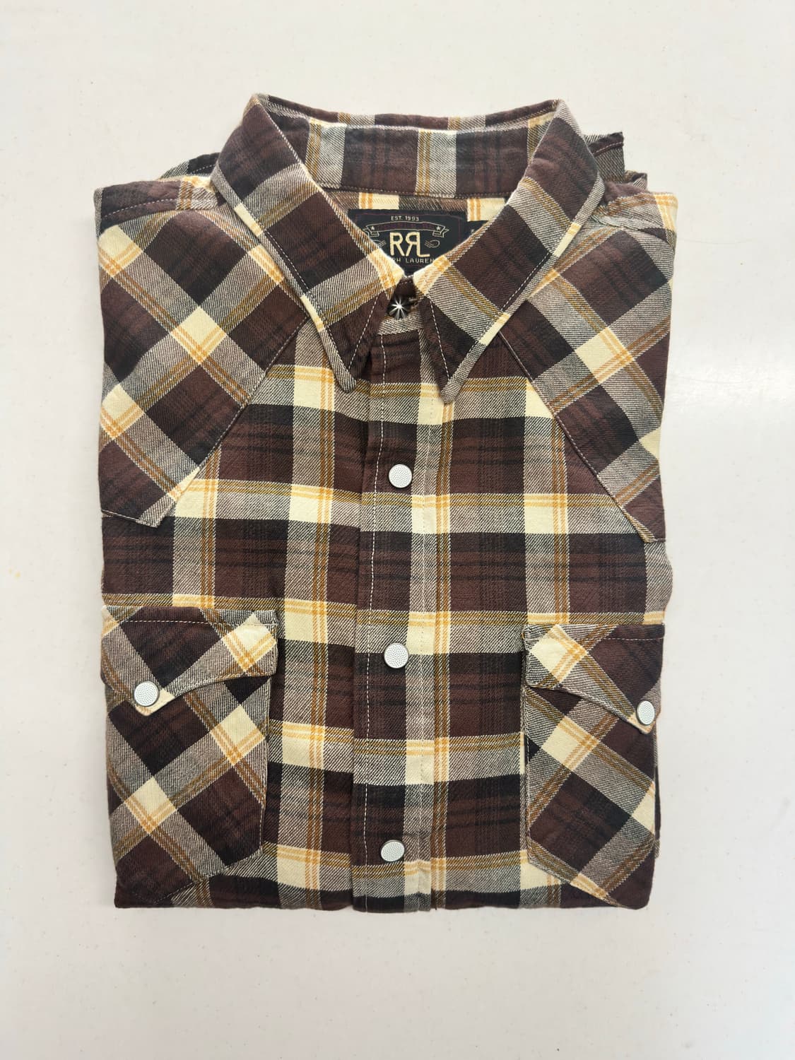 RRL 슬림핏 플래드 트윌 웨스턴셔츠 상품이미지6