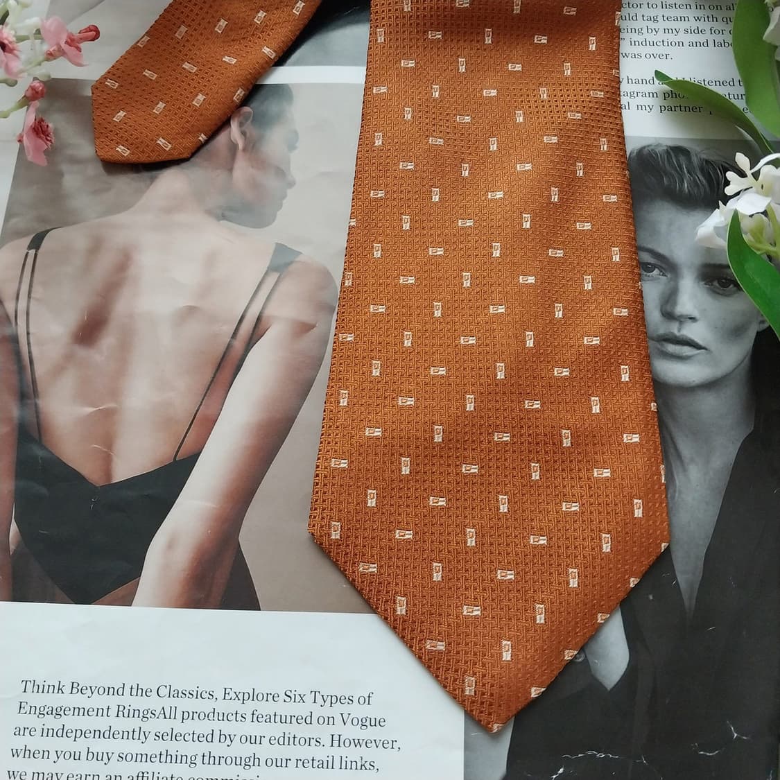 알테아 실크 오렌지 마이크로 패턴 넥타이 9.4cm A+등급 K1676
 상품이미지5