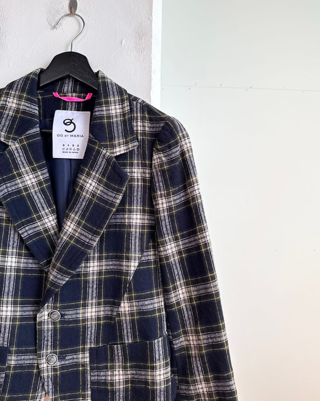 지지 잇 마리아 네이비 그린 체크 블레이저 자켓 상품이미지4