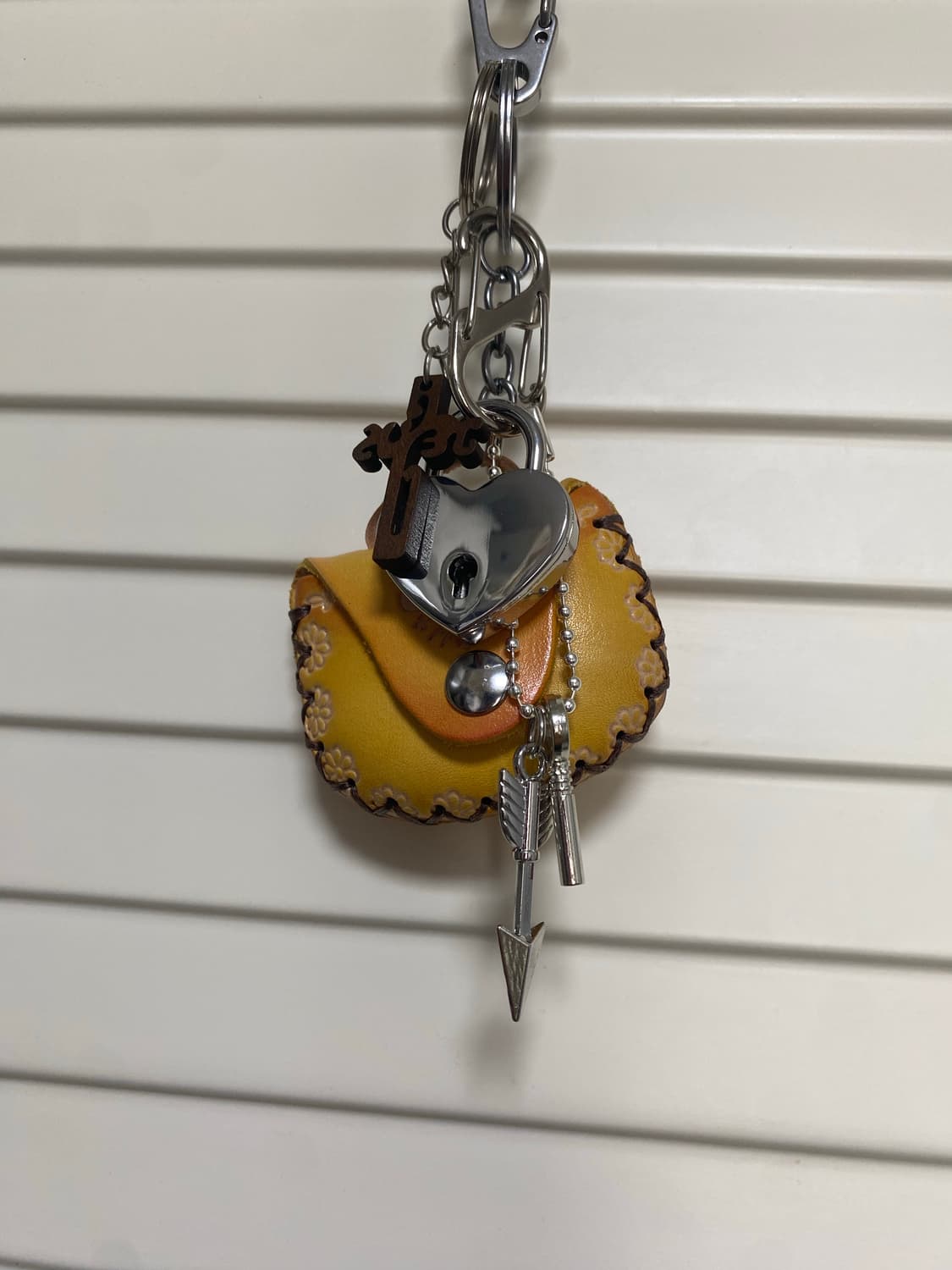 빈티지 레더 미니 파우치 키링 상품이미지3