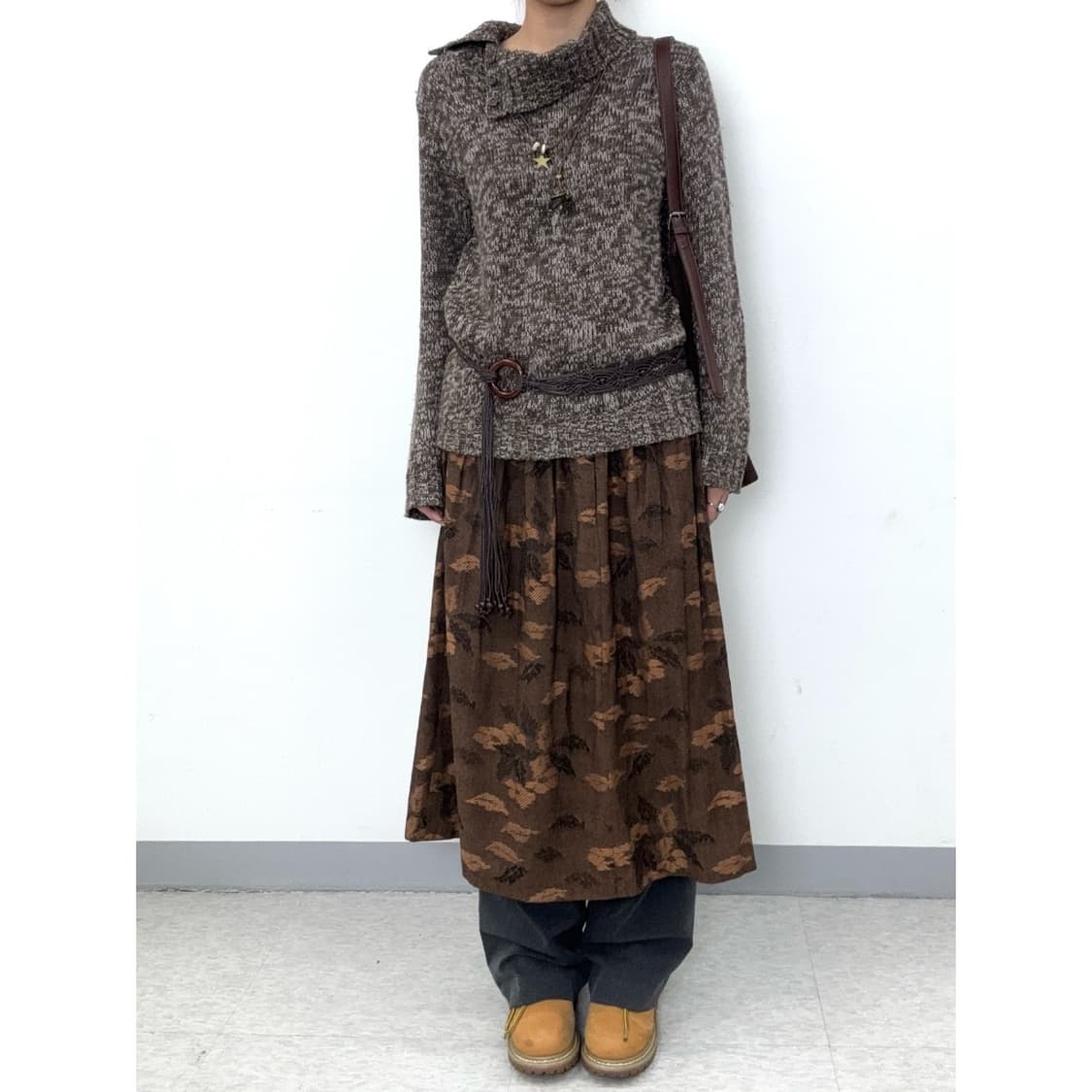 빈티지 브라운 터틀넥 니트 상품이미지2