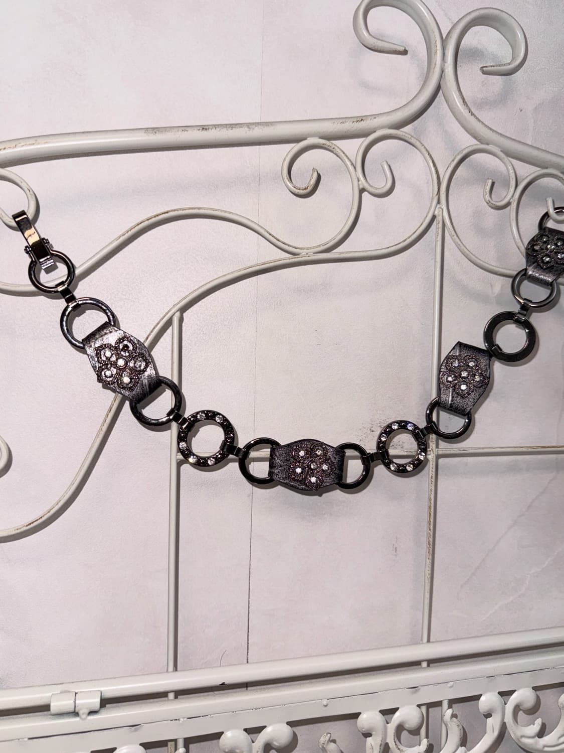 Silver oriental flower cubic chain belt  상품이미지2