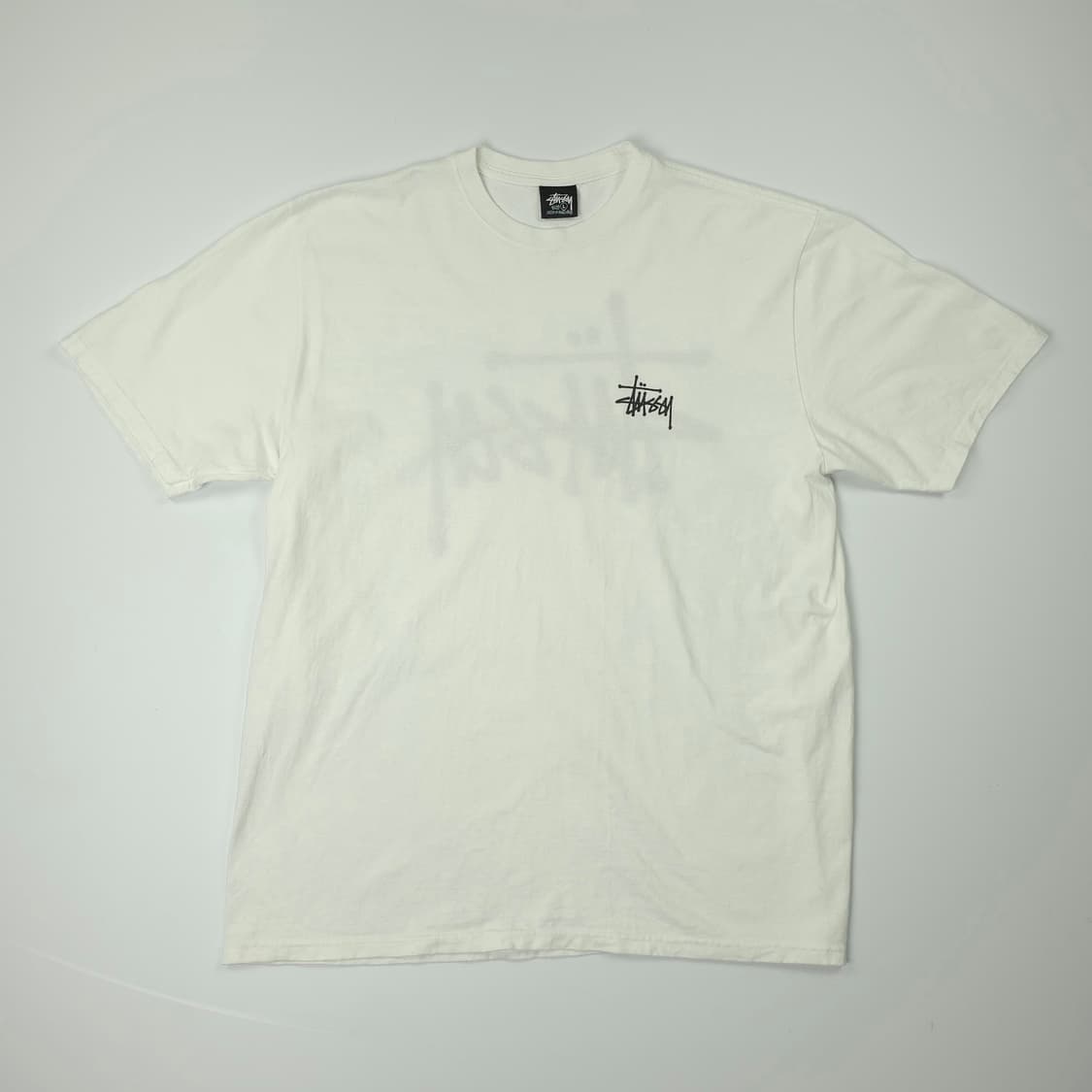 스투시 백로고 코튼 티셔츠 화이트 (L) 상품이미지1