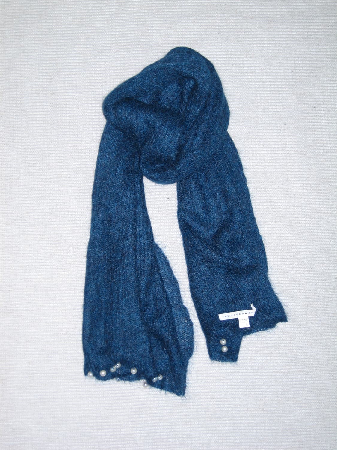 Sunao Kuwahara 모헤어 진주 스카프 상품이미지1