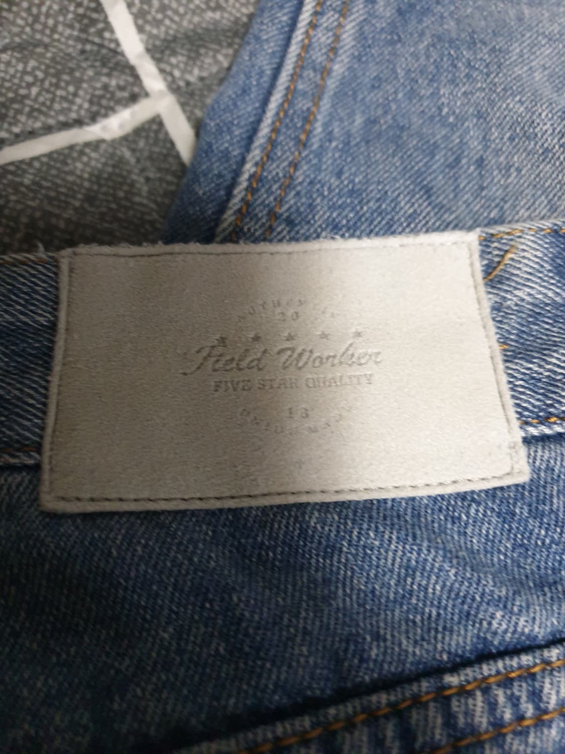 원더플레이스 테이퍼드핏 워싱 데님팬츠 중청 (M) 상품이미지3