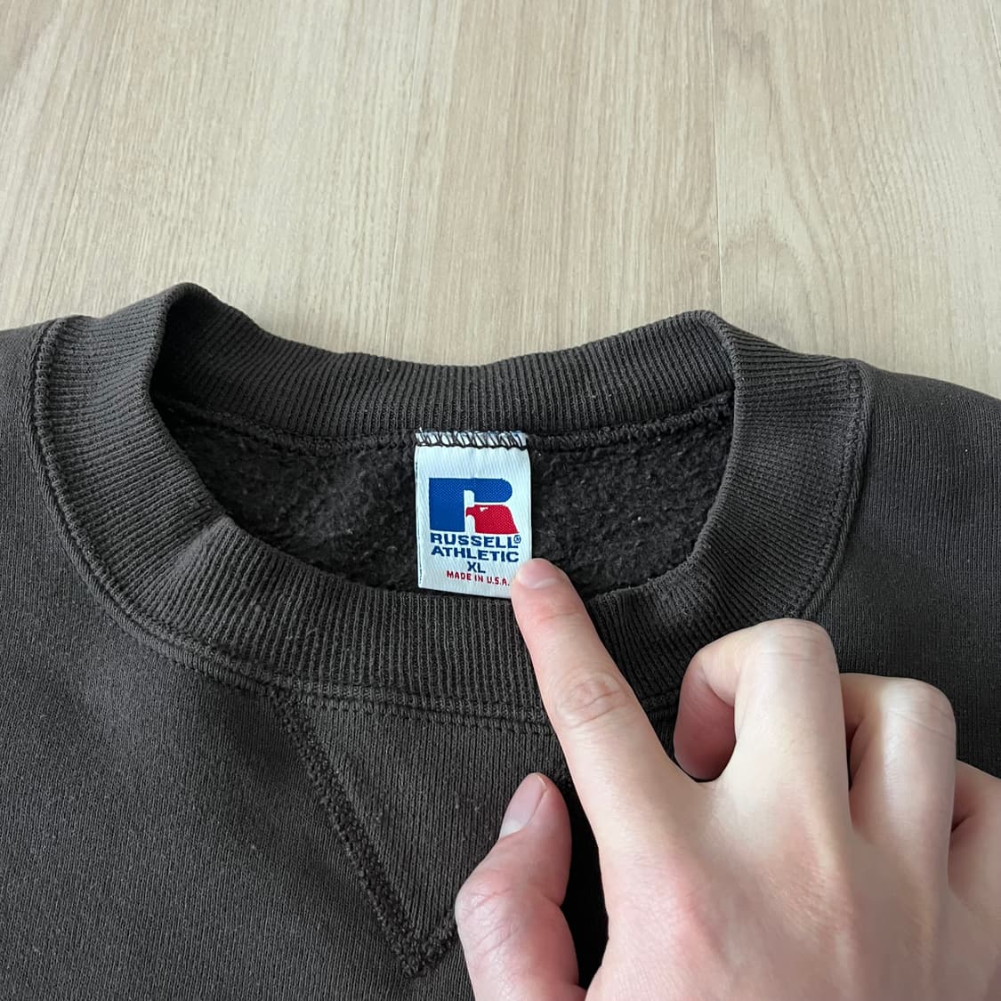 [XL] 90s 빈티지 러셀 스웻셔츠 맨투맨 다크브라운 상품이미지2