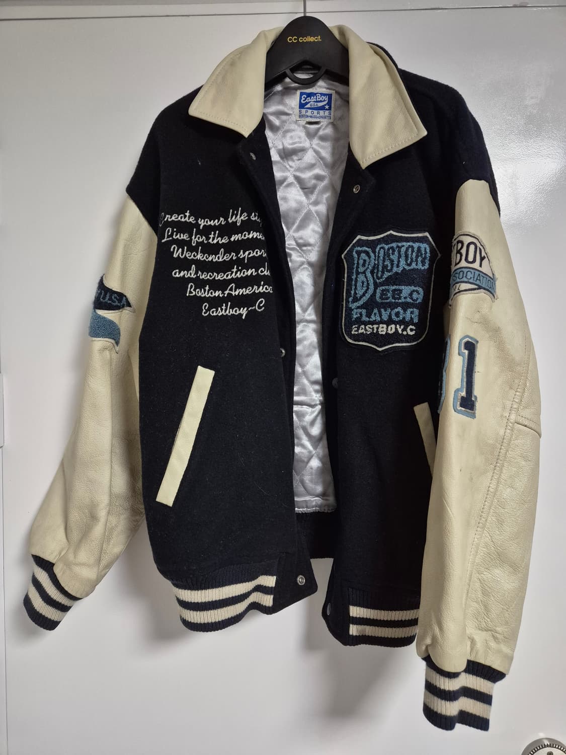 80's 이스트보이 소가죽 바시티 자켓 상품이미지2