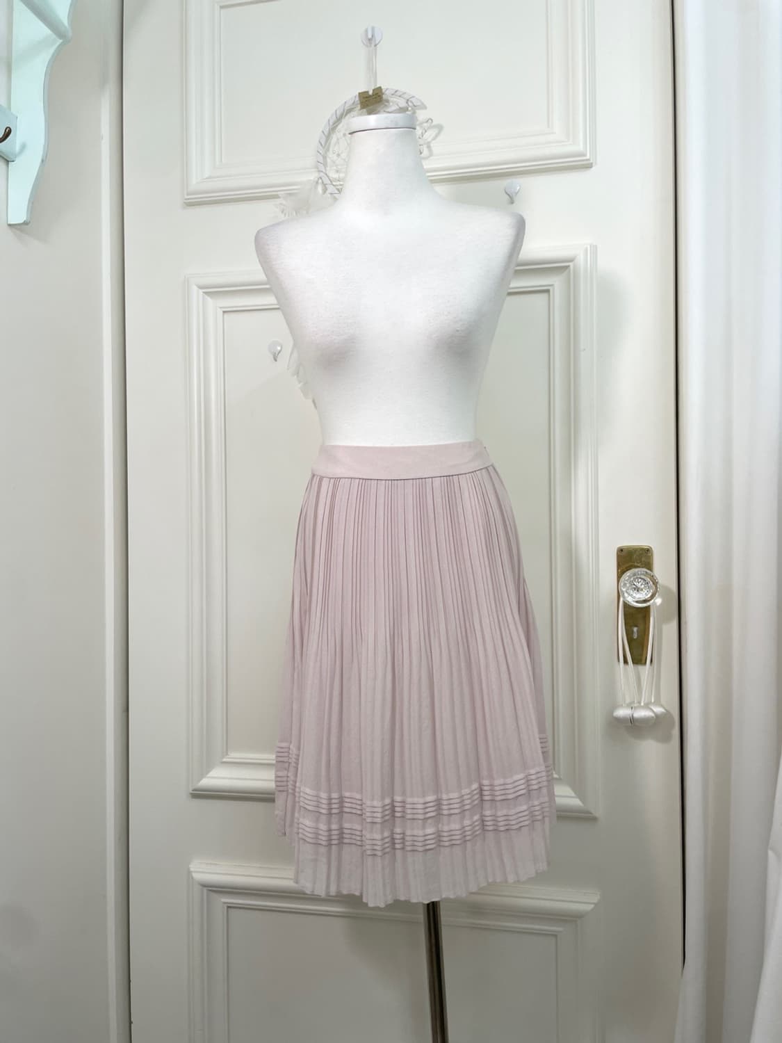ANYSIS pink beautiful pleats midi skirt 상품이미지1