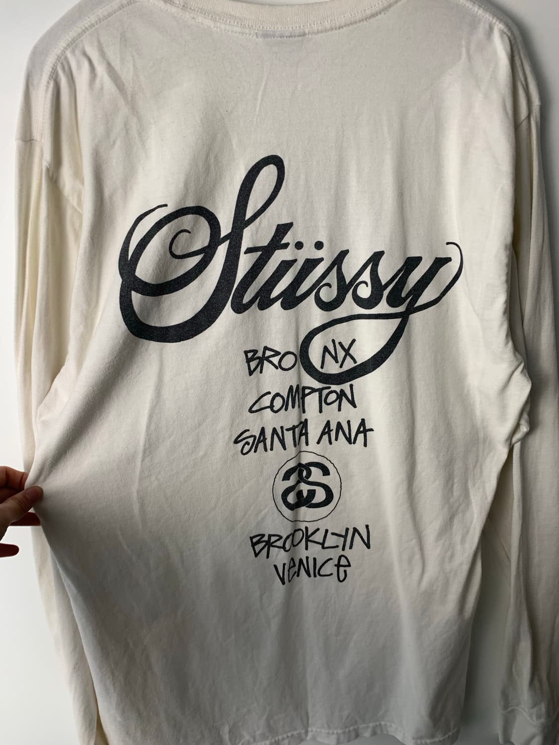 스투시 월드투어 화이트 롱슬리브 긴팔티 상품이미지6