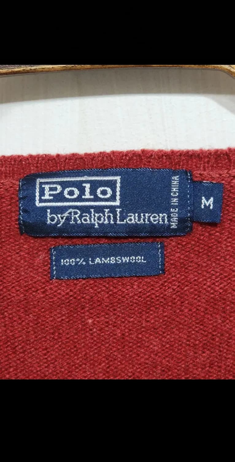 (L) 랄프로렌 폴로 니트 버건디 램스울 브이넥 스웨터  상품이미지3