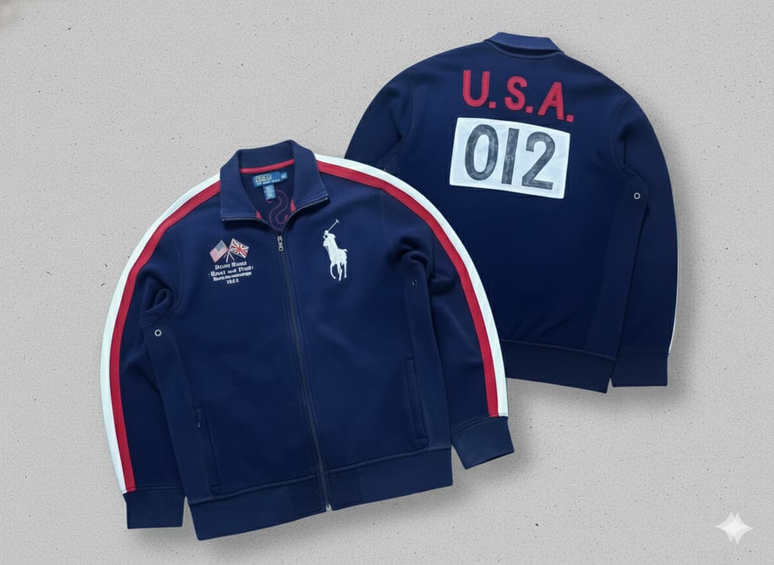 폴로 빅포니 성조기 집업 네이비 L사이즈 상품이미지2