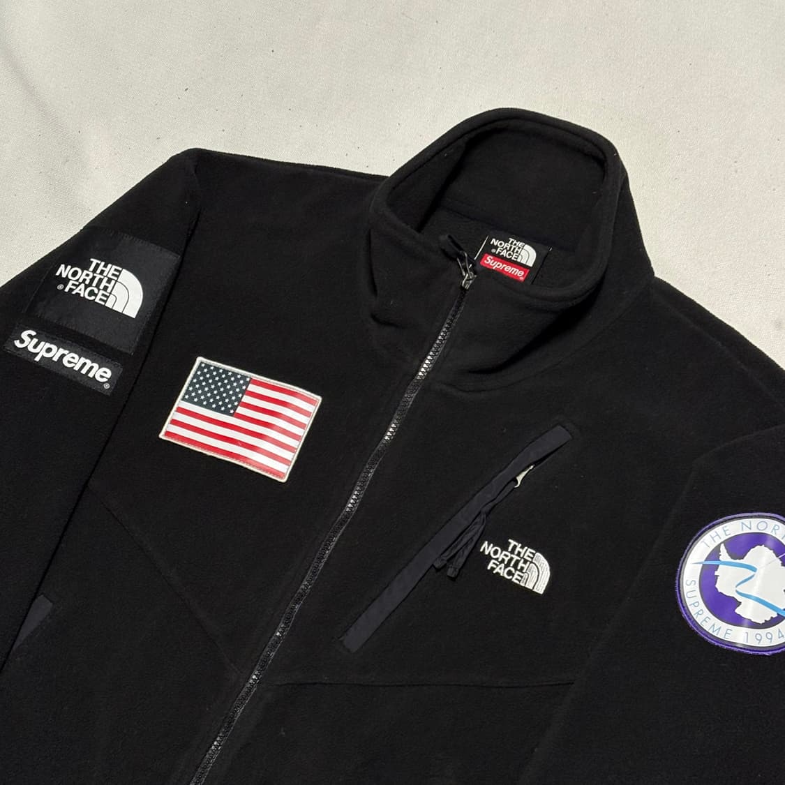 XL 슈프림 x 노스페이스 17SS 트랜스 안타티카 익스페디션 폴라텍 플 상품이미지1