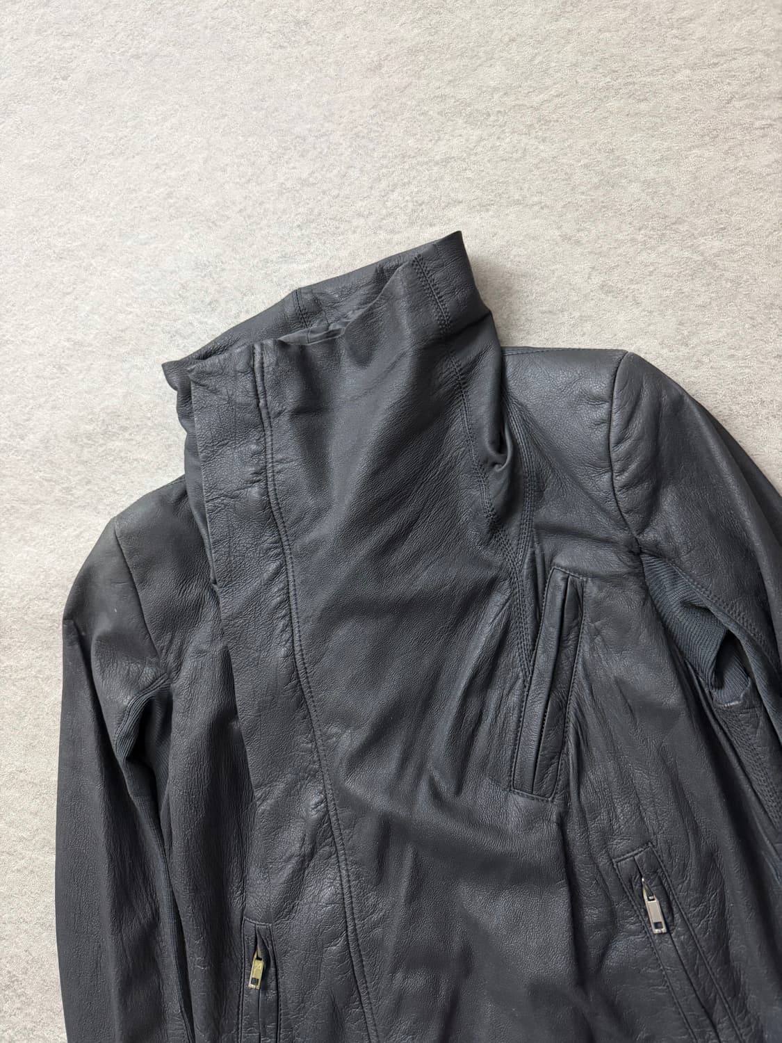 릭오웬스 하이넥 램스킨 자켓 상품이미지4