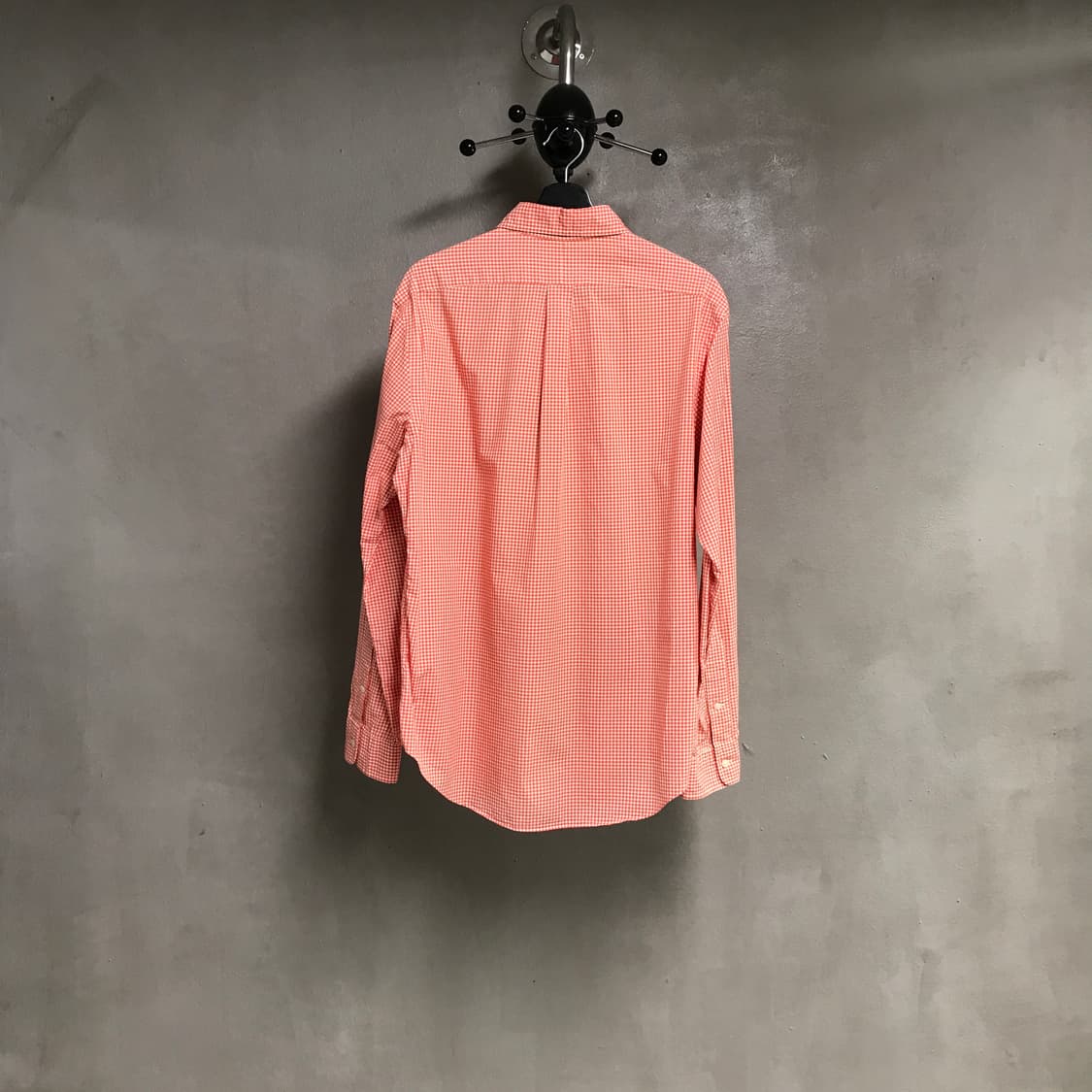 폴로 랄프로렌 깅엄 체크 셔츠 오렌지 L 상품이미지6