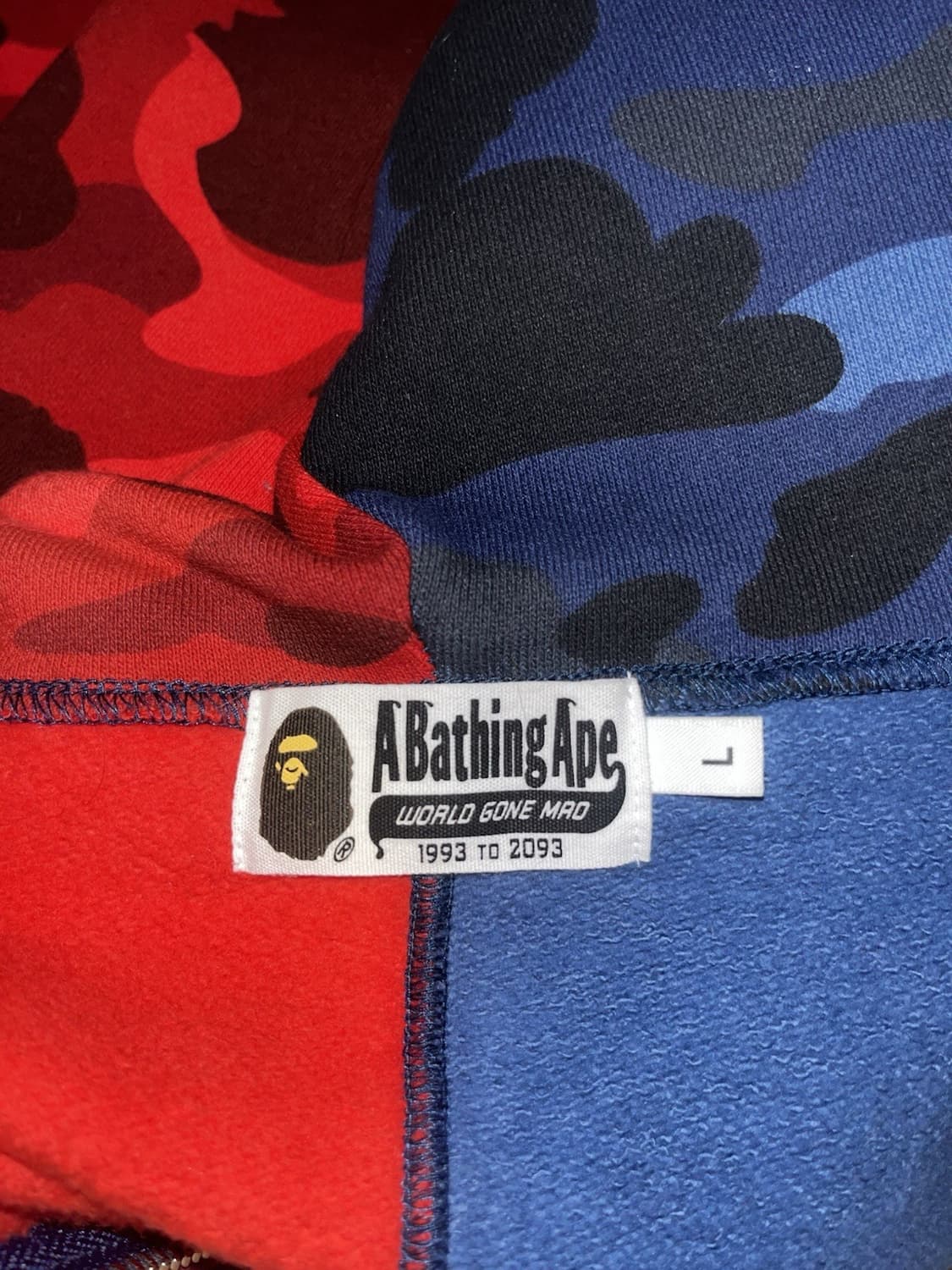 베이프 샤크 카모 후드집업 빨파 상품이미지6