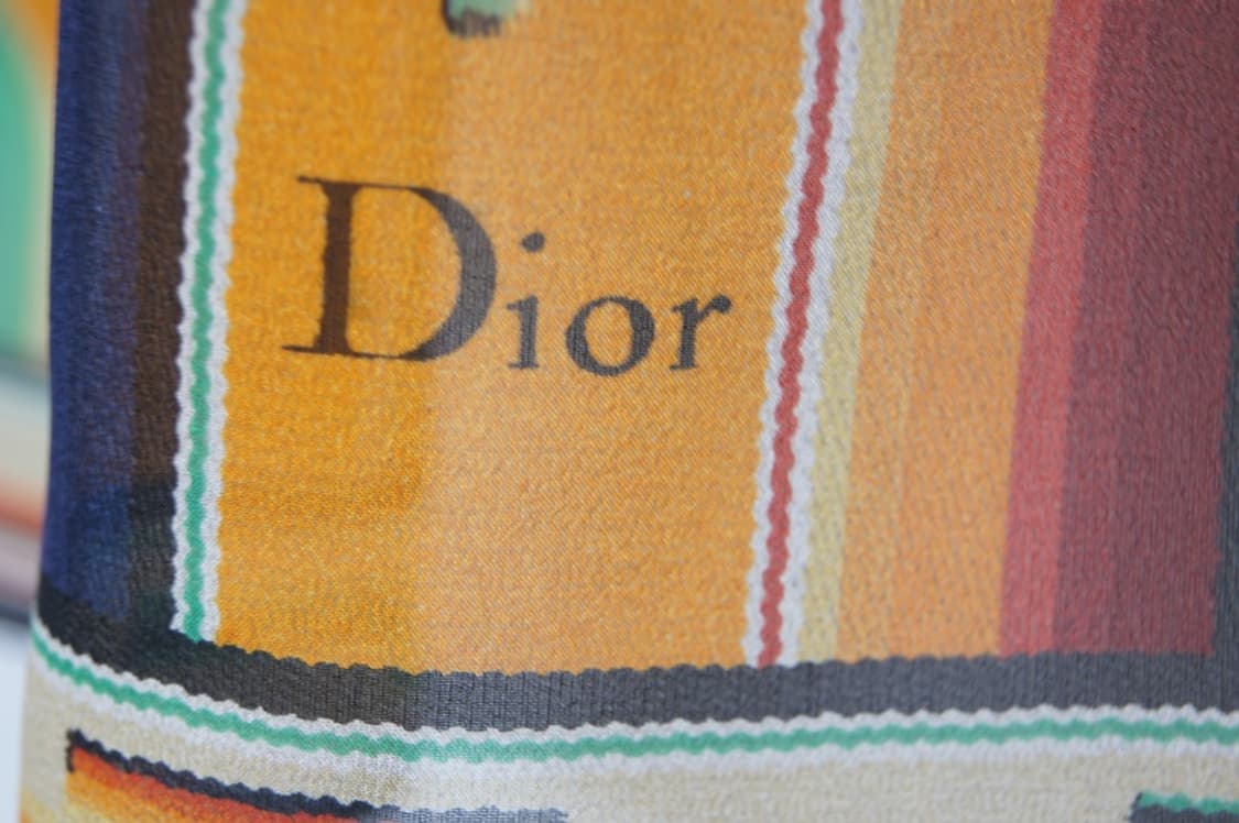 Christian Dior 이태리 아즈텍 프린트 실크 쉬폰 스카프 상품이미지9