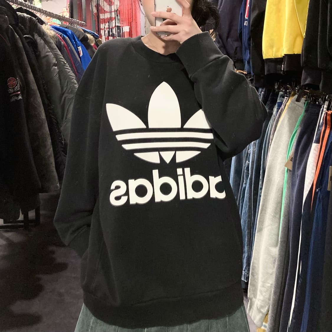 [IM] 아디다스 빅로고 스웻셔츠 블랙 상품이미지1