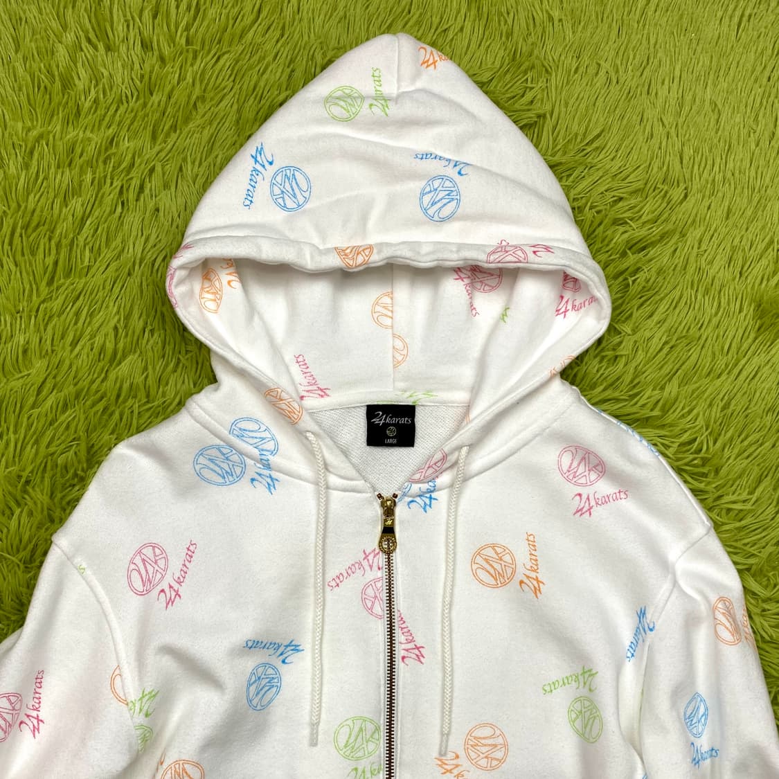 24 KARATS 컬러풀 로고 프린팅 풀 집 후드 자켓 상품이미지2