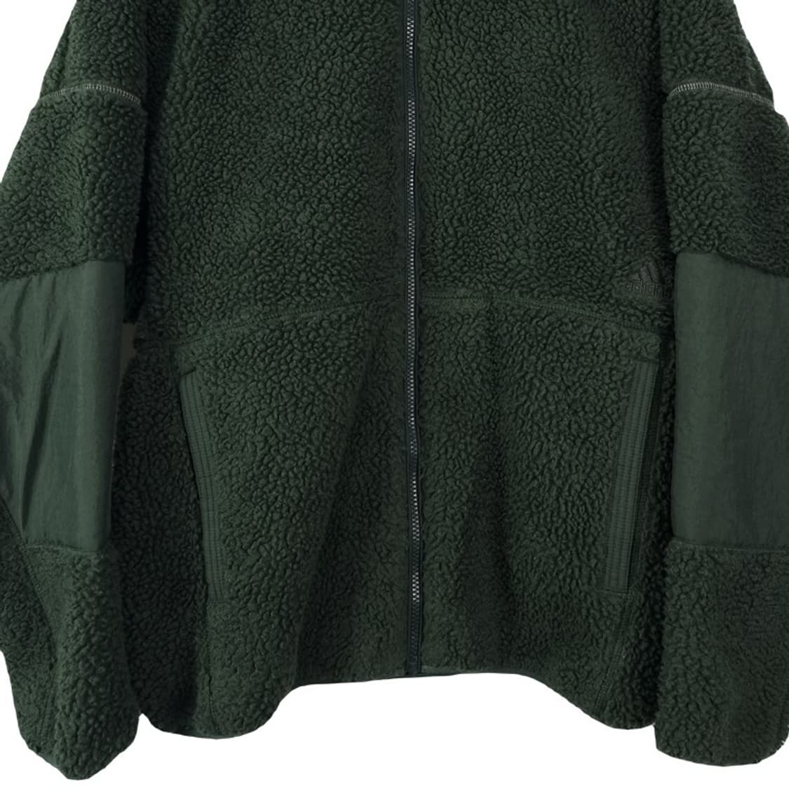 아디다스 오버사이즈 쉐르파 플리스 자켓 딥카키 M18931 상품이미지5