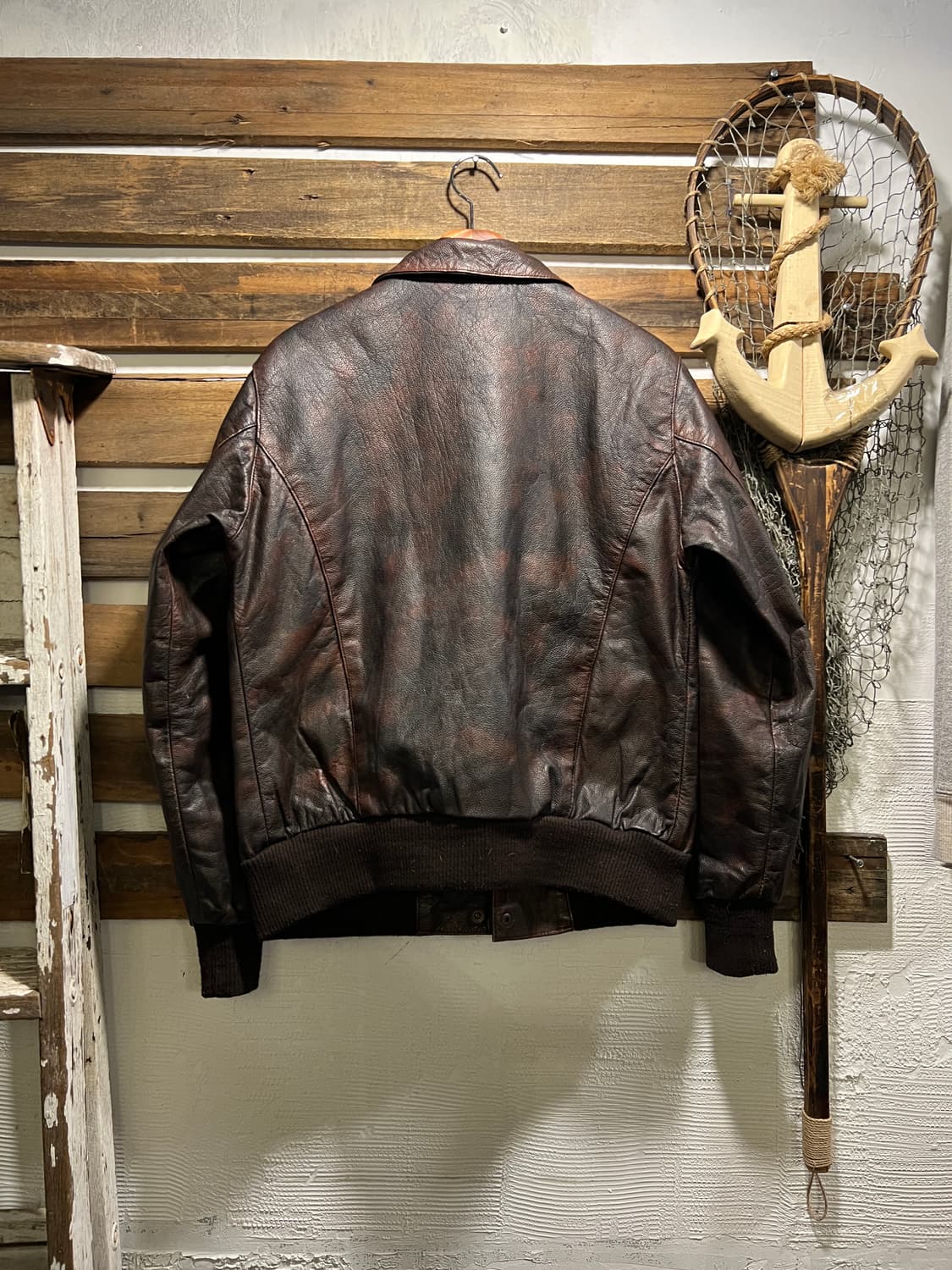 [M]90's USA 빈티지 리얼레더 A-2 플라이트 자켓 상품이미지6