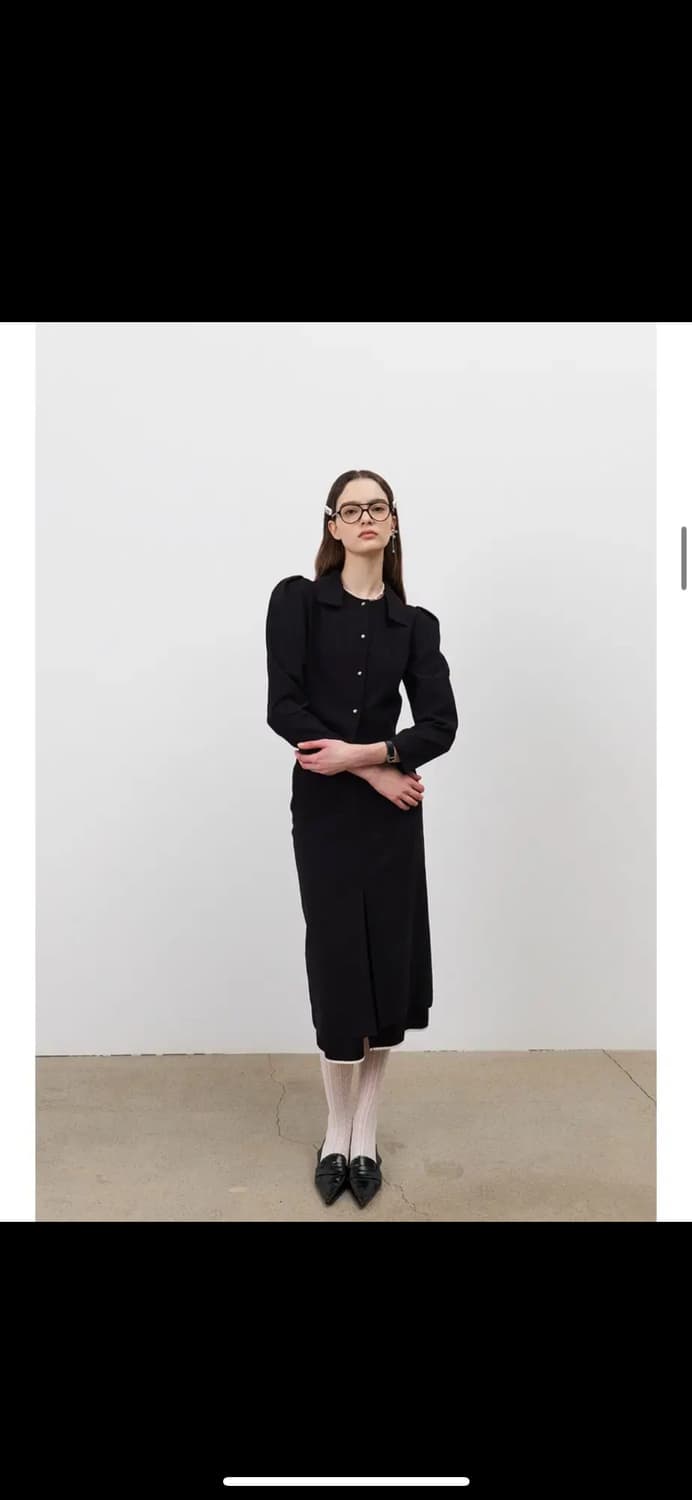 마론에디션 블랙 크레페 세레머니 탑 블랙 상품이미지1