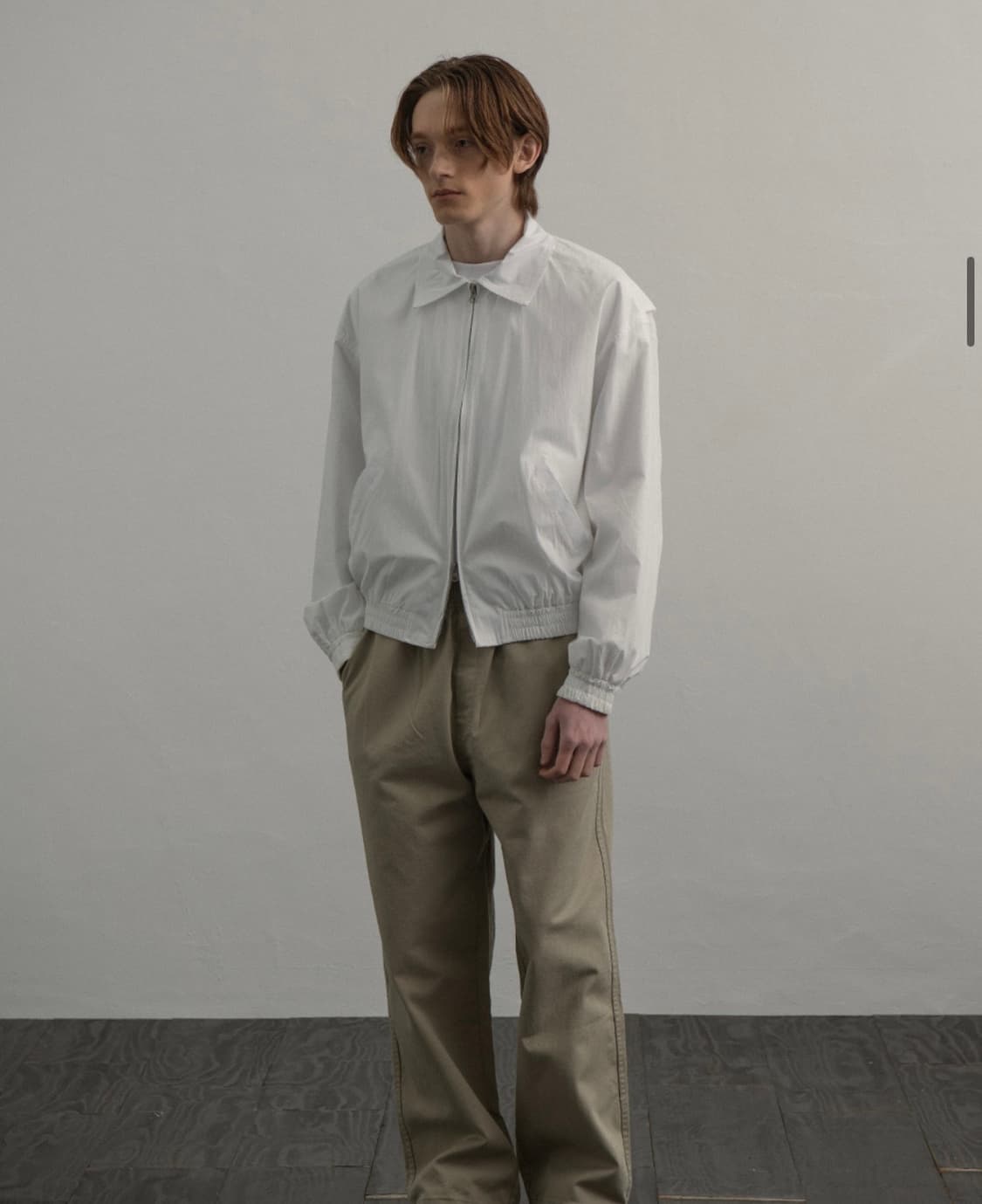 블랙모먼트 오버사이즈 코튼 밴딩 집업 자켓 블루종 판매 상품이미지1