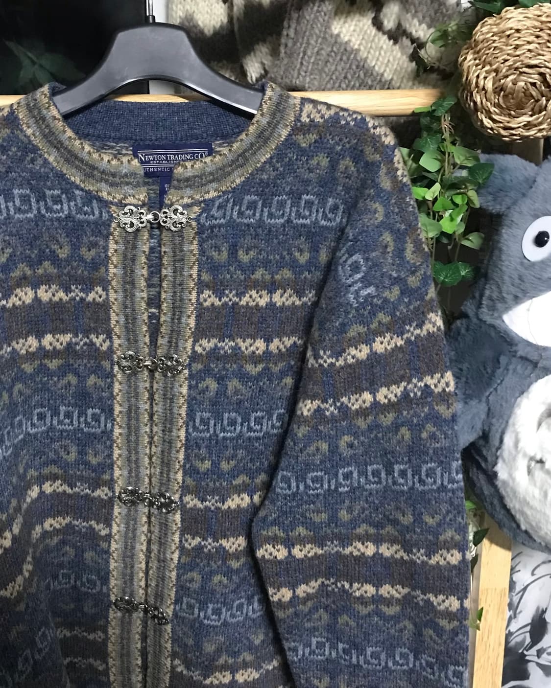 버클디테일 페어아일 노르딕 모리걸 가디건 상품이미지2